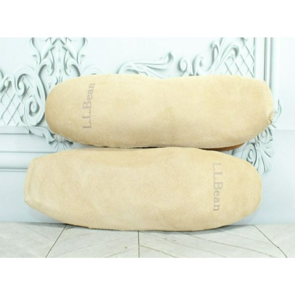 LL Bean Kids Brown Suede Wicked Good Shearling Lined Moccasin Slipper Size 6 - Picture 9 of 9